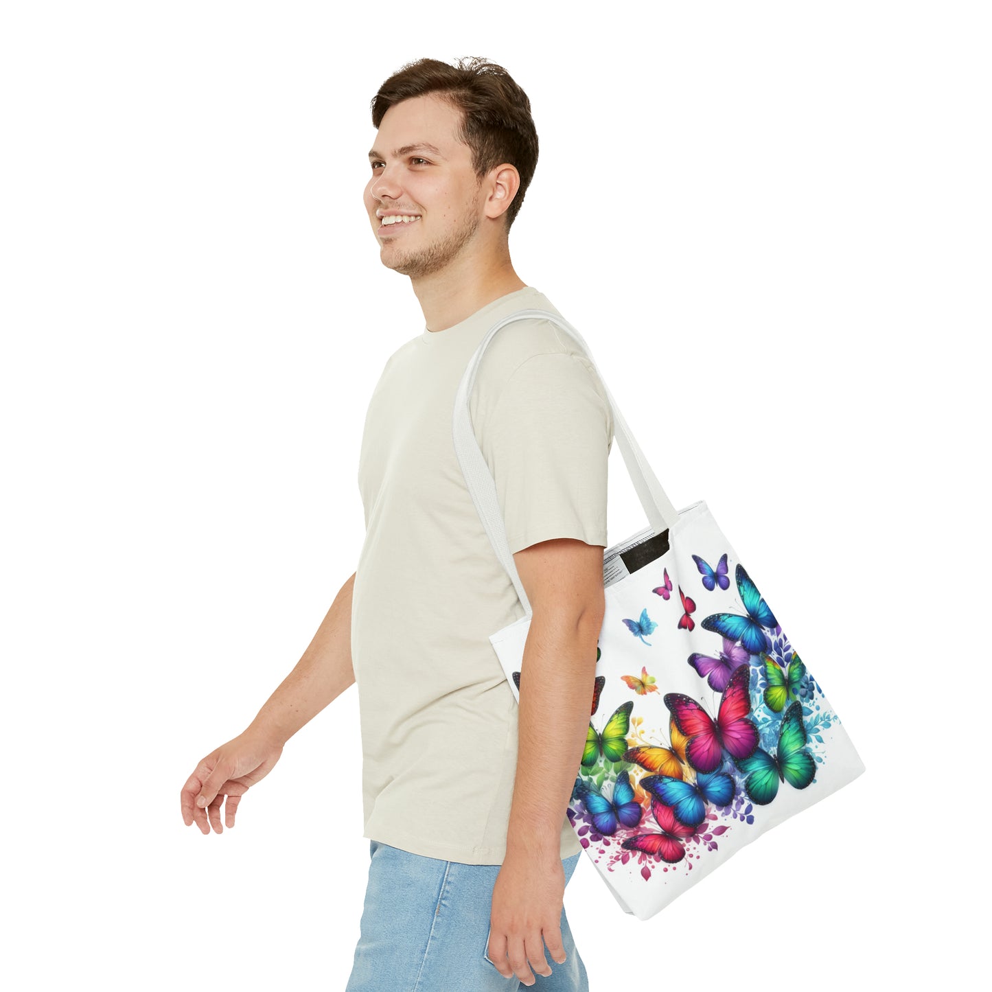 Rainbow Butterfly Tote Bag