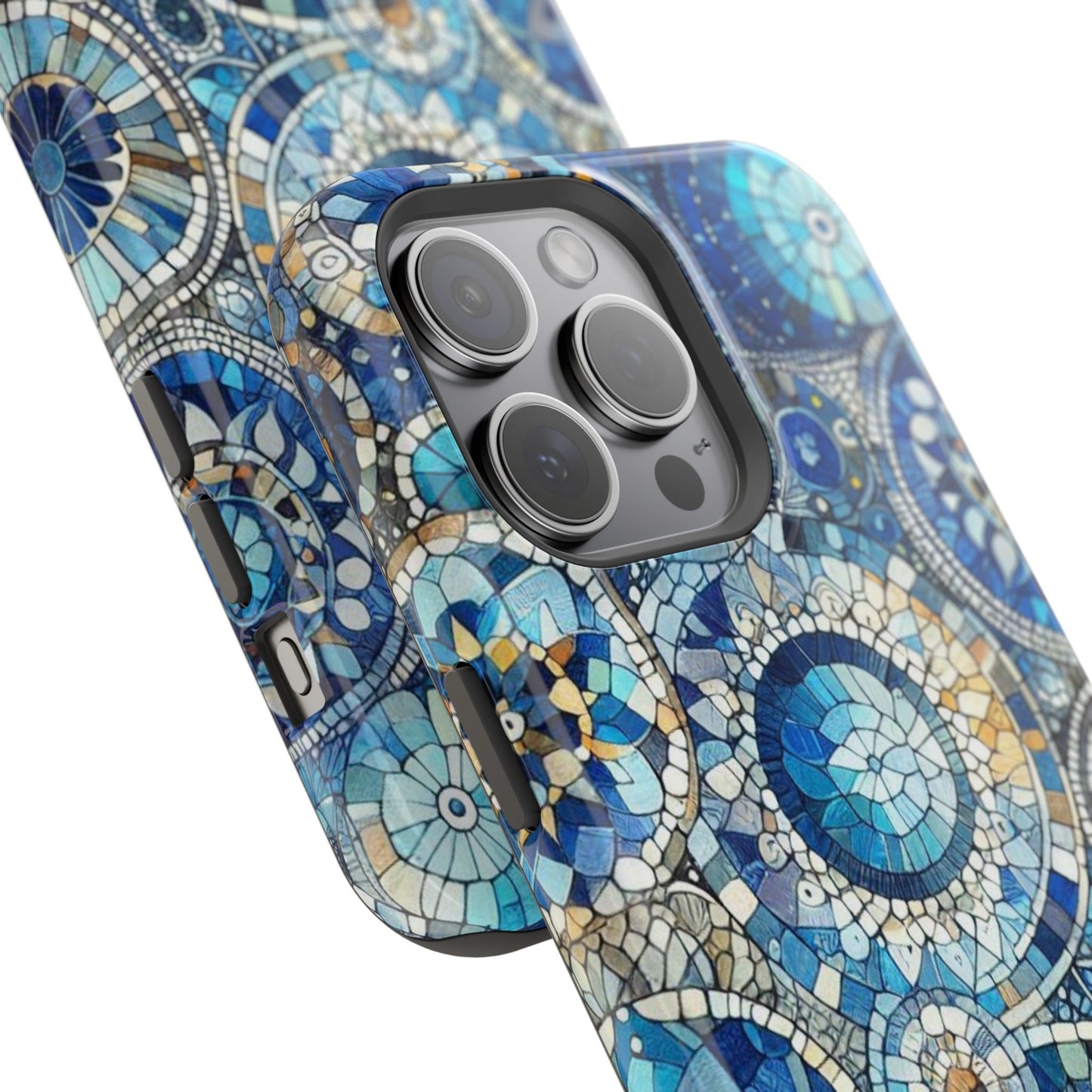 Blue Mosaic Phone Case Magnetic