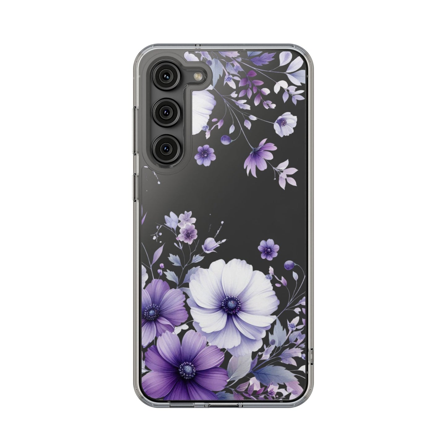 Clear Purple Flower Phone Case