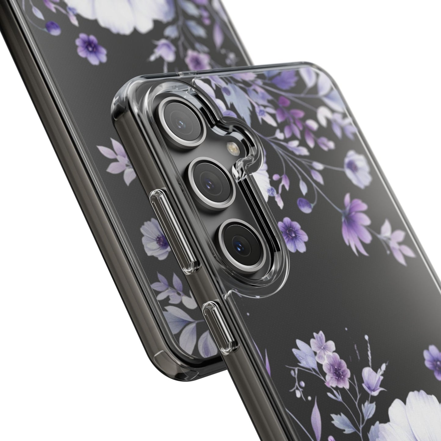 Clear Purple Flower Phone Case