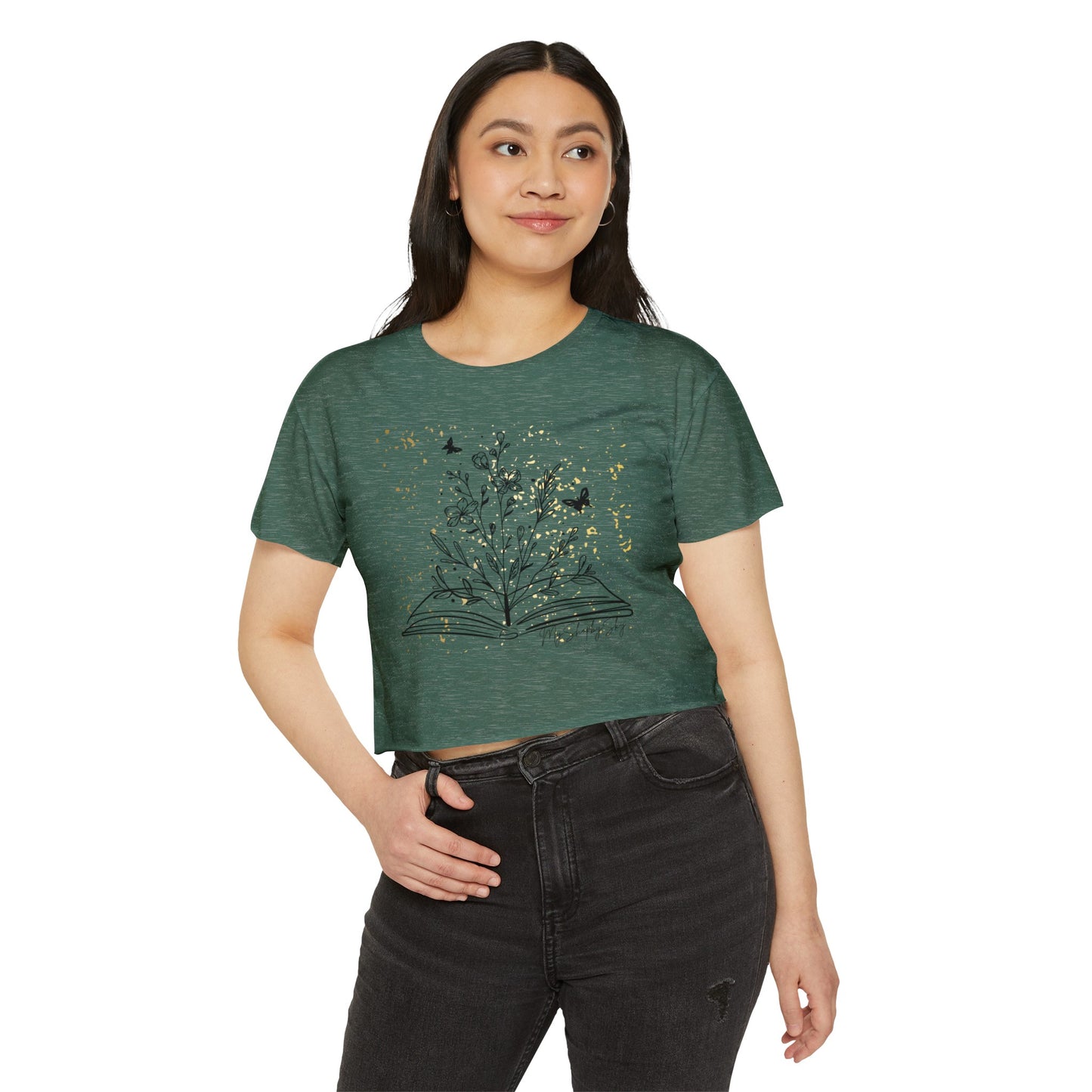 Gold Cropped Tee Women's