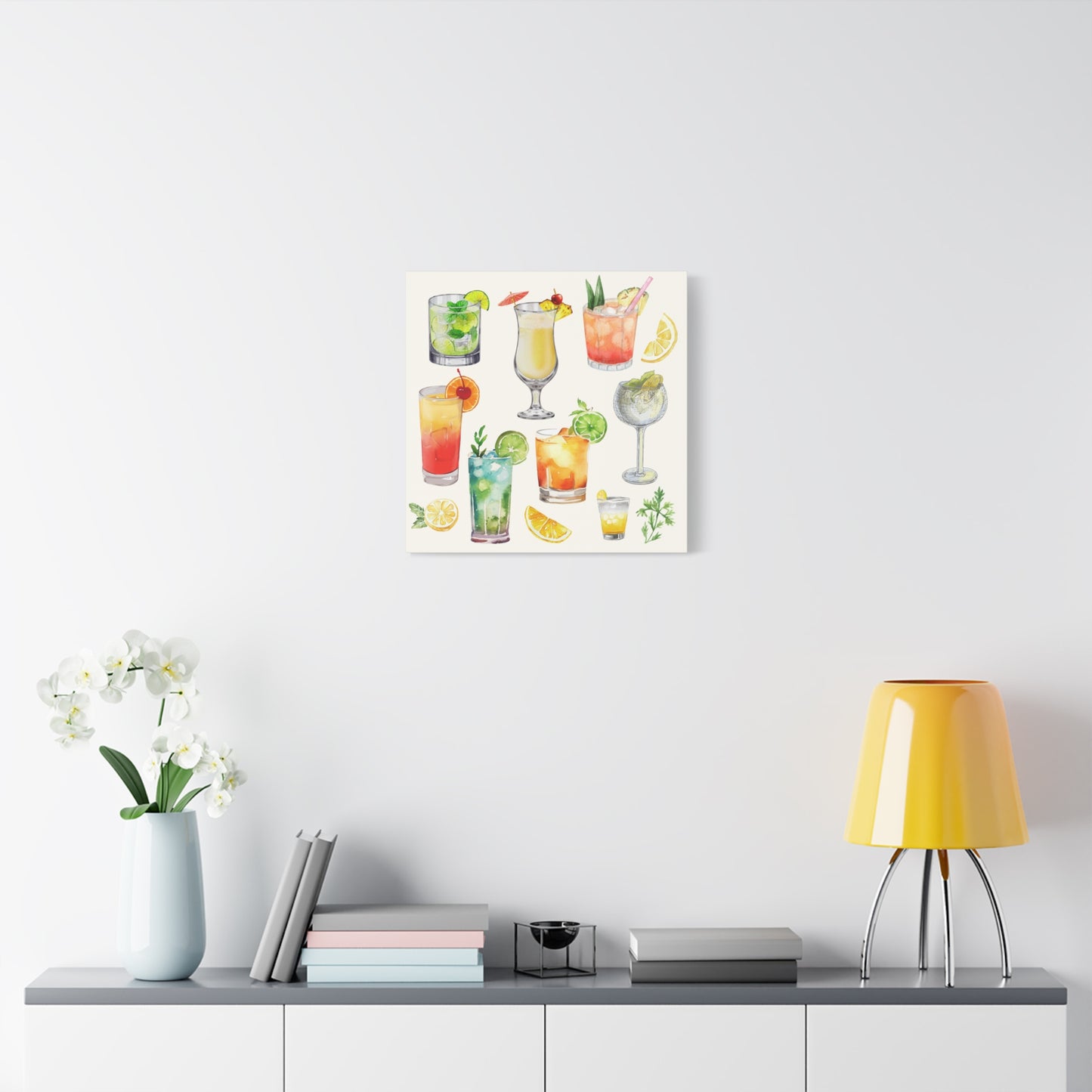 Watercolor Cocktails Canvas