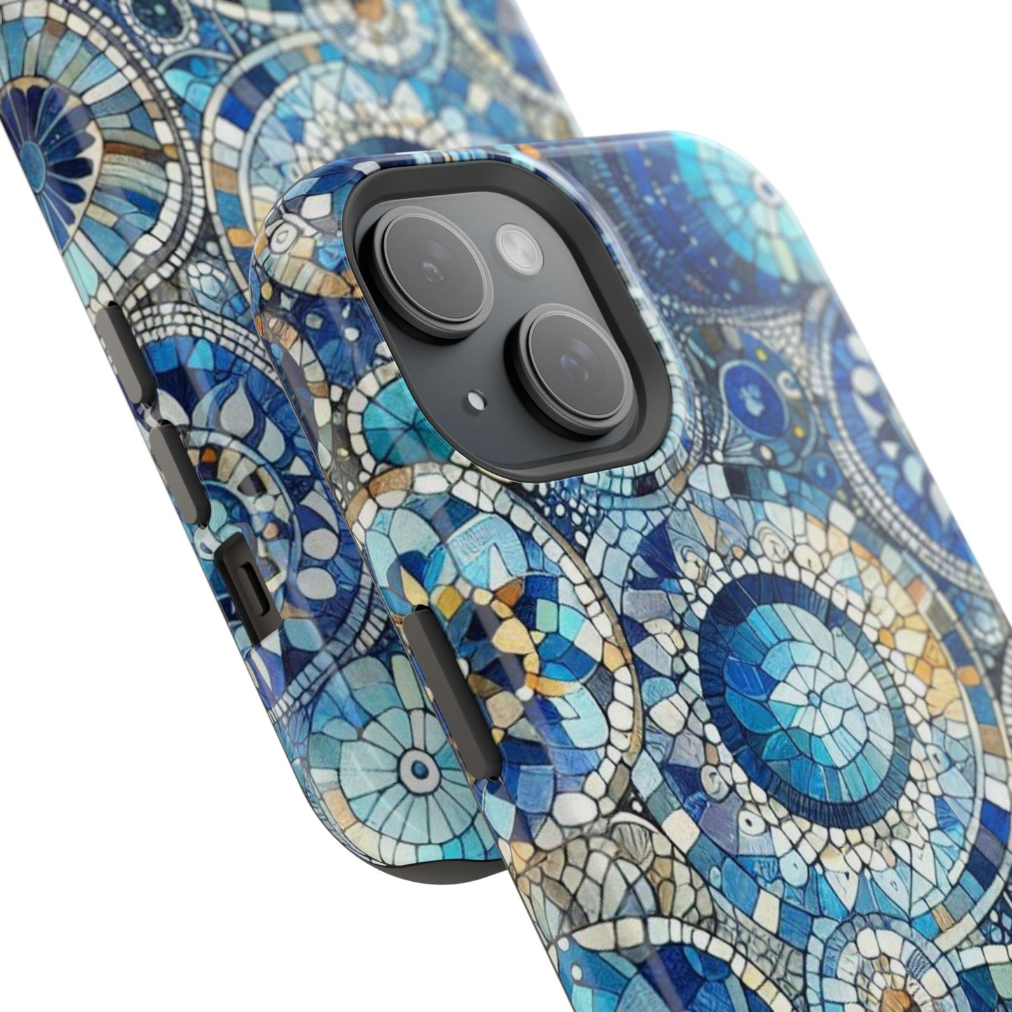 Blue Mosaic Phone Case Magnetic