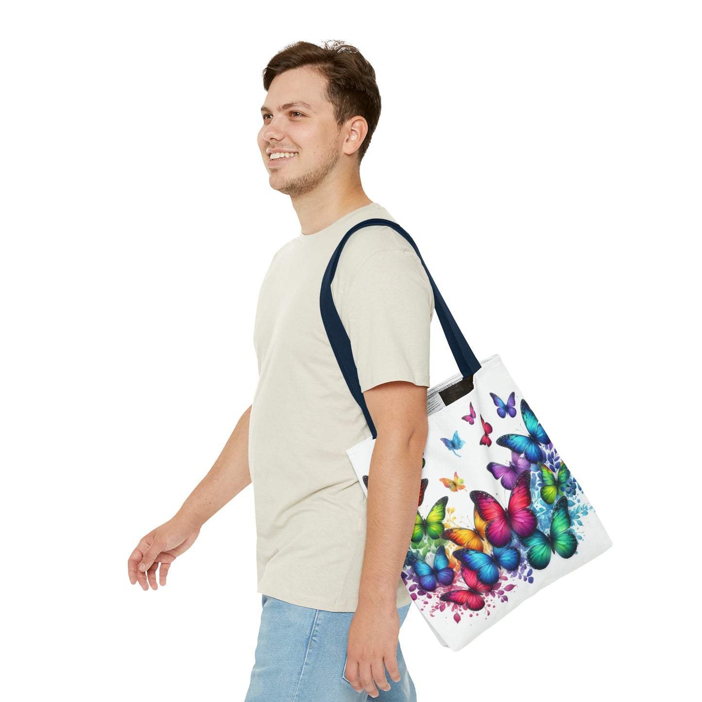 Rainbow Butterfly Tote Bag