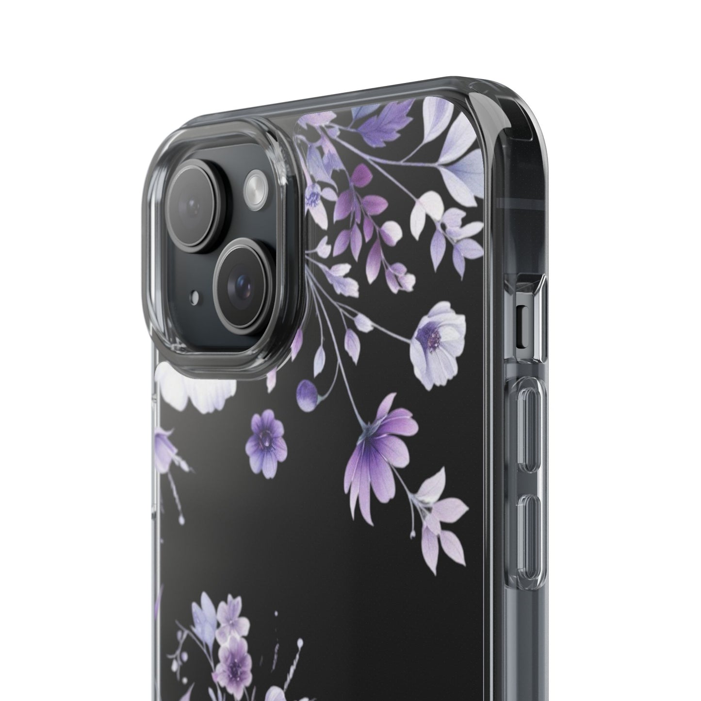 Clear Purple Flower Phone Case