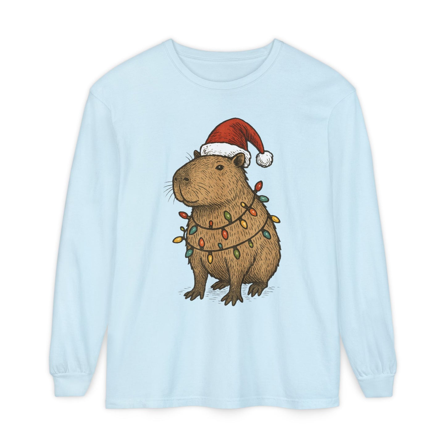 Christmas Capybara Long Sleeve Tee - Unisex T-Shirt