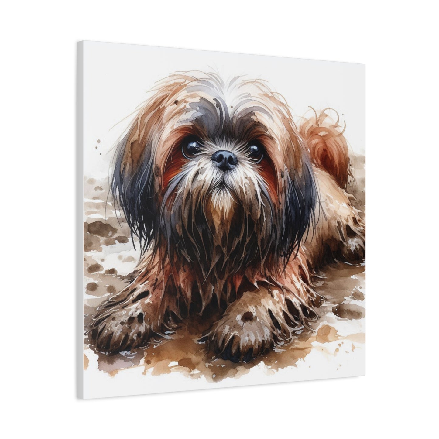 Canvas Print - Muddy Shih Tzu Watercolor Print