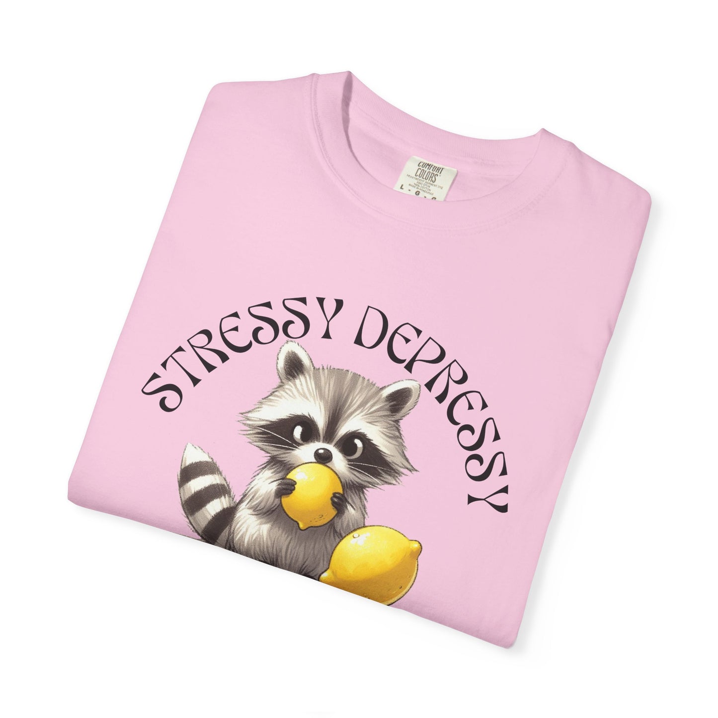 Raccoon Lemon Unisex T-shirt - Stressy Depressy Lemon Zesty