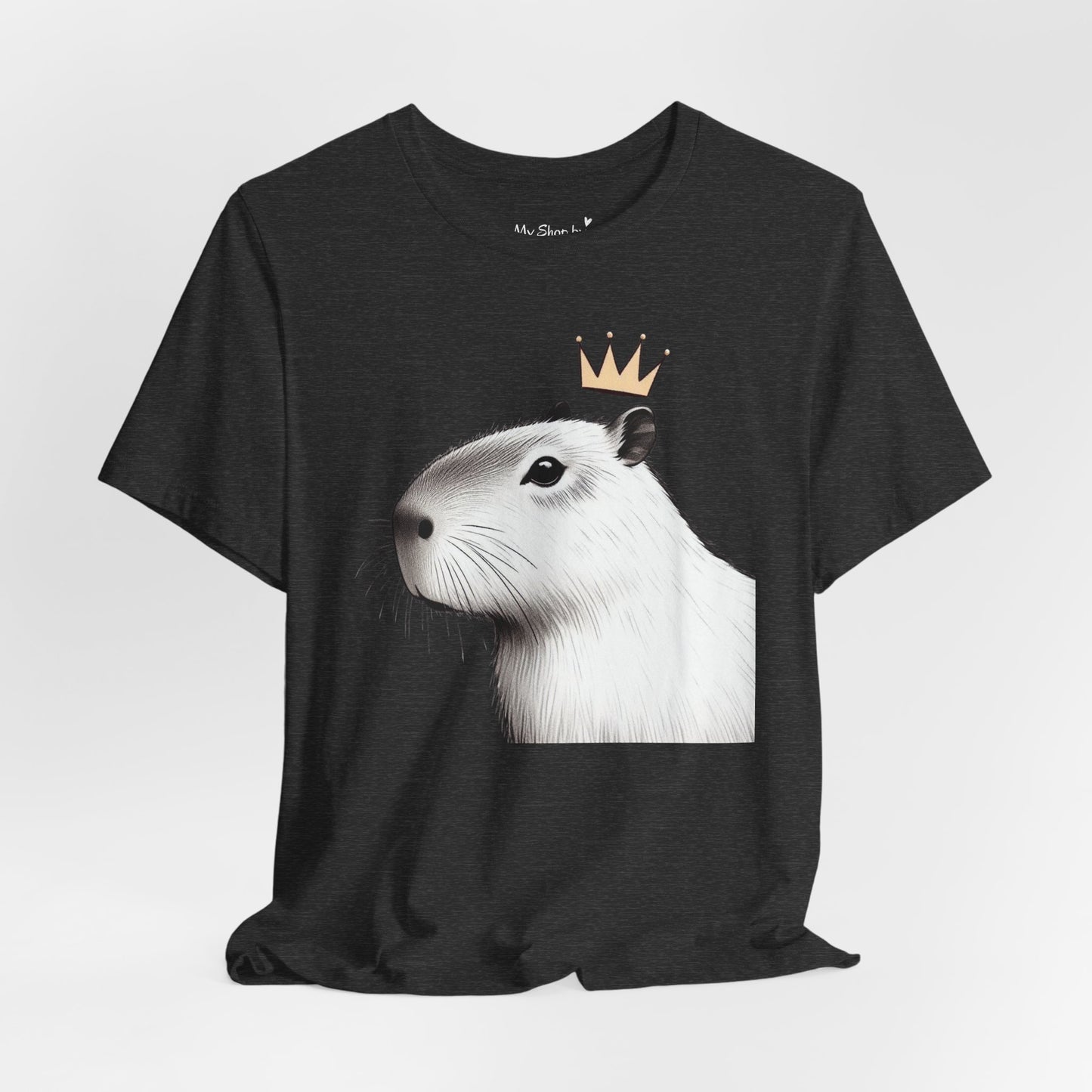 Black and White Capybara Crown Tee