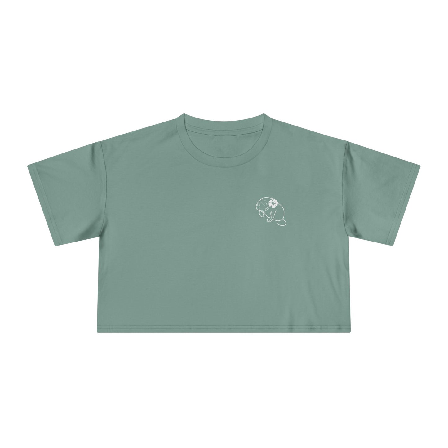 Women's Manatee Hibiscus Crop Tee