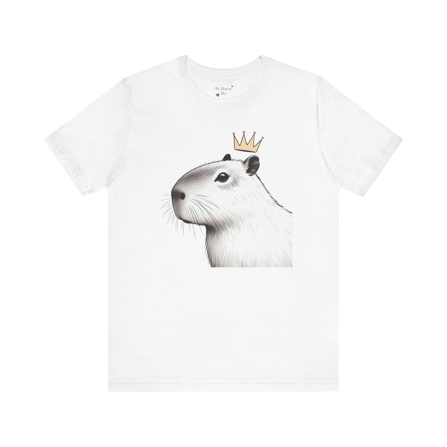 Black and White Capybara Crown Tee