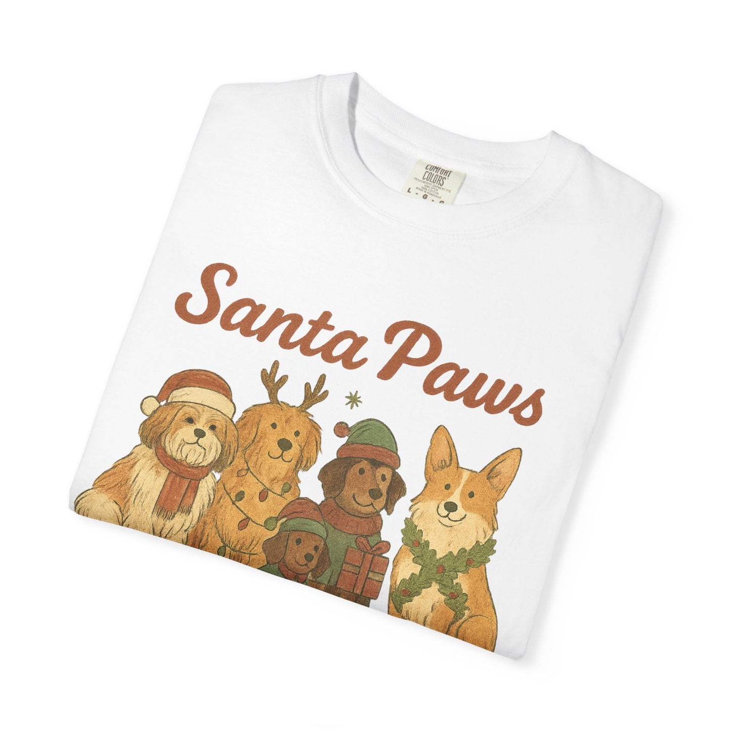 Dog Christmas T-shirt - Santa Paws is Coming to Town