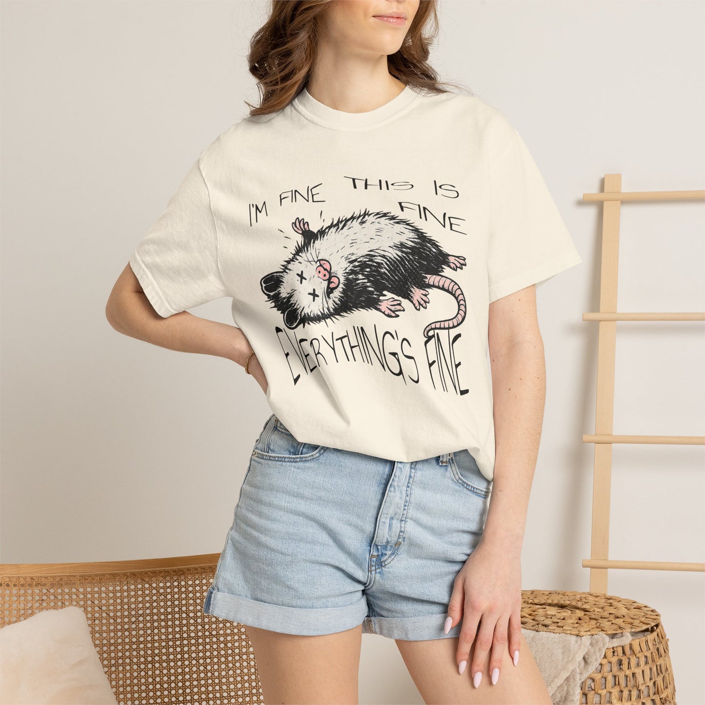 Funny Opossum Shirt “I’m Fine This Is Fine Everything’s Fine”