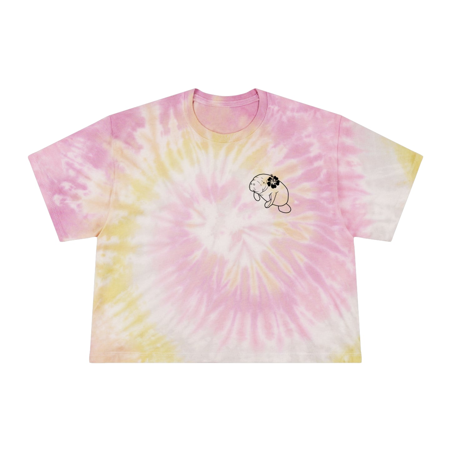 Women's Manatee Hibiscus Tie-Dye Crop Tee