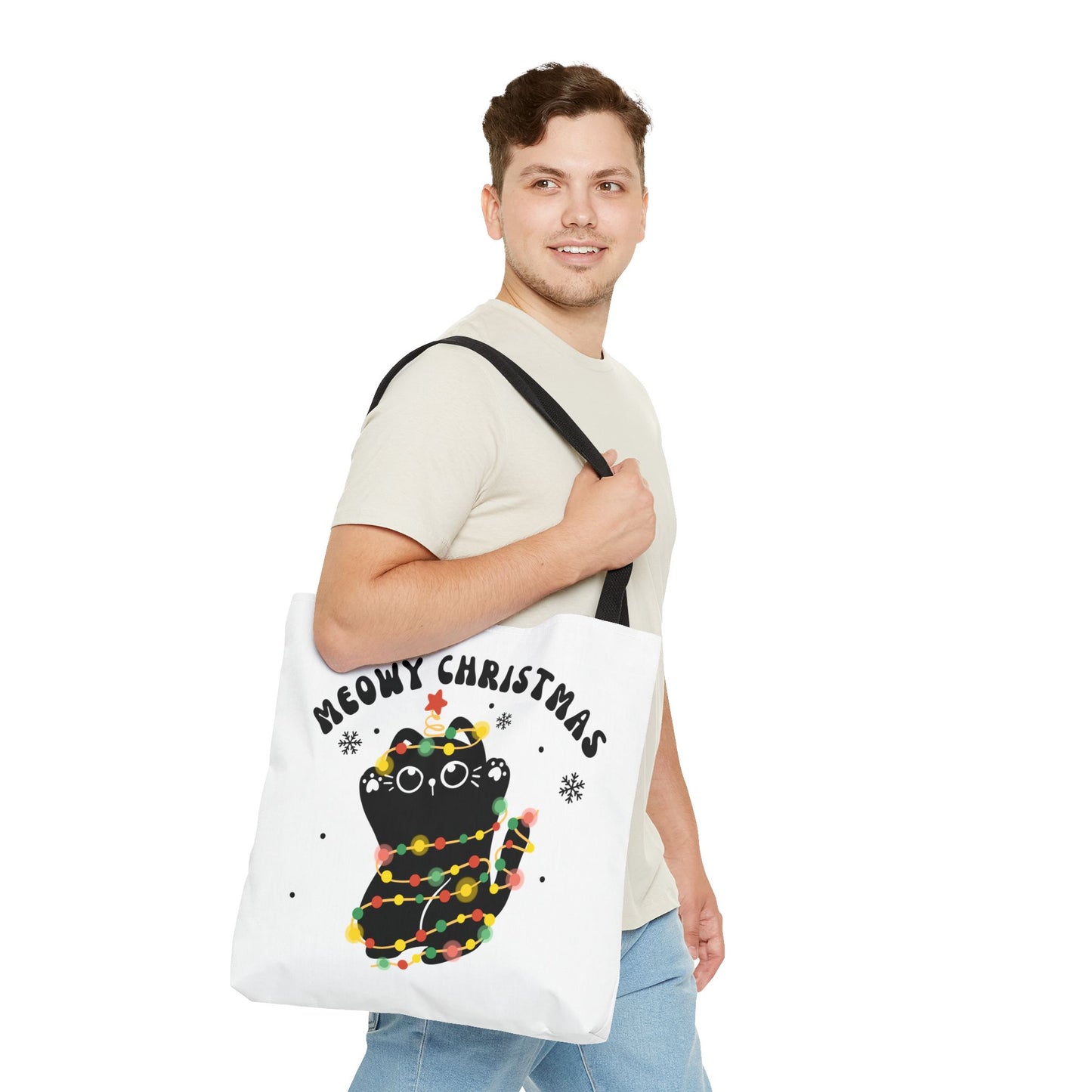 Meowy Christmas Tote Bag