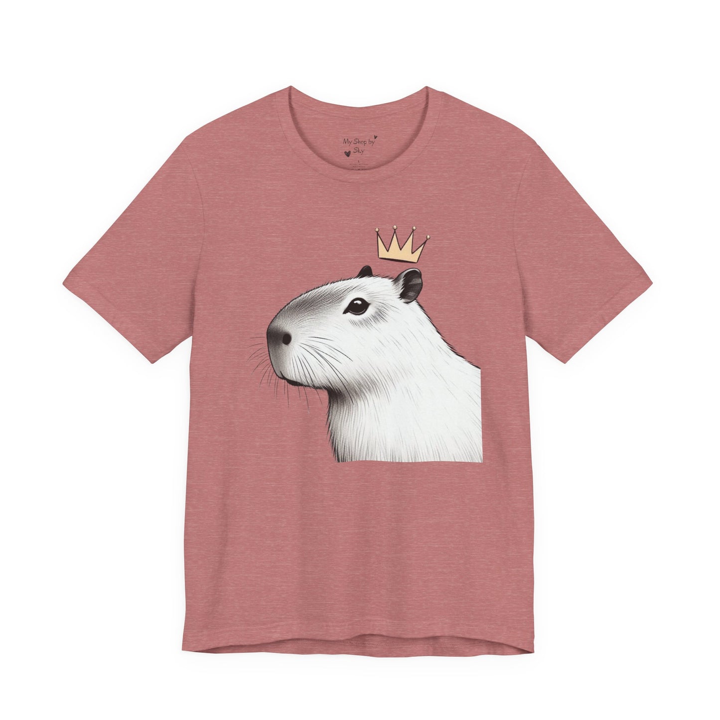 Black and White Capybara Crown Tee