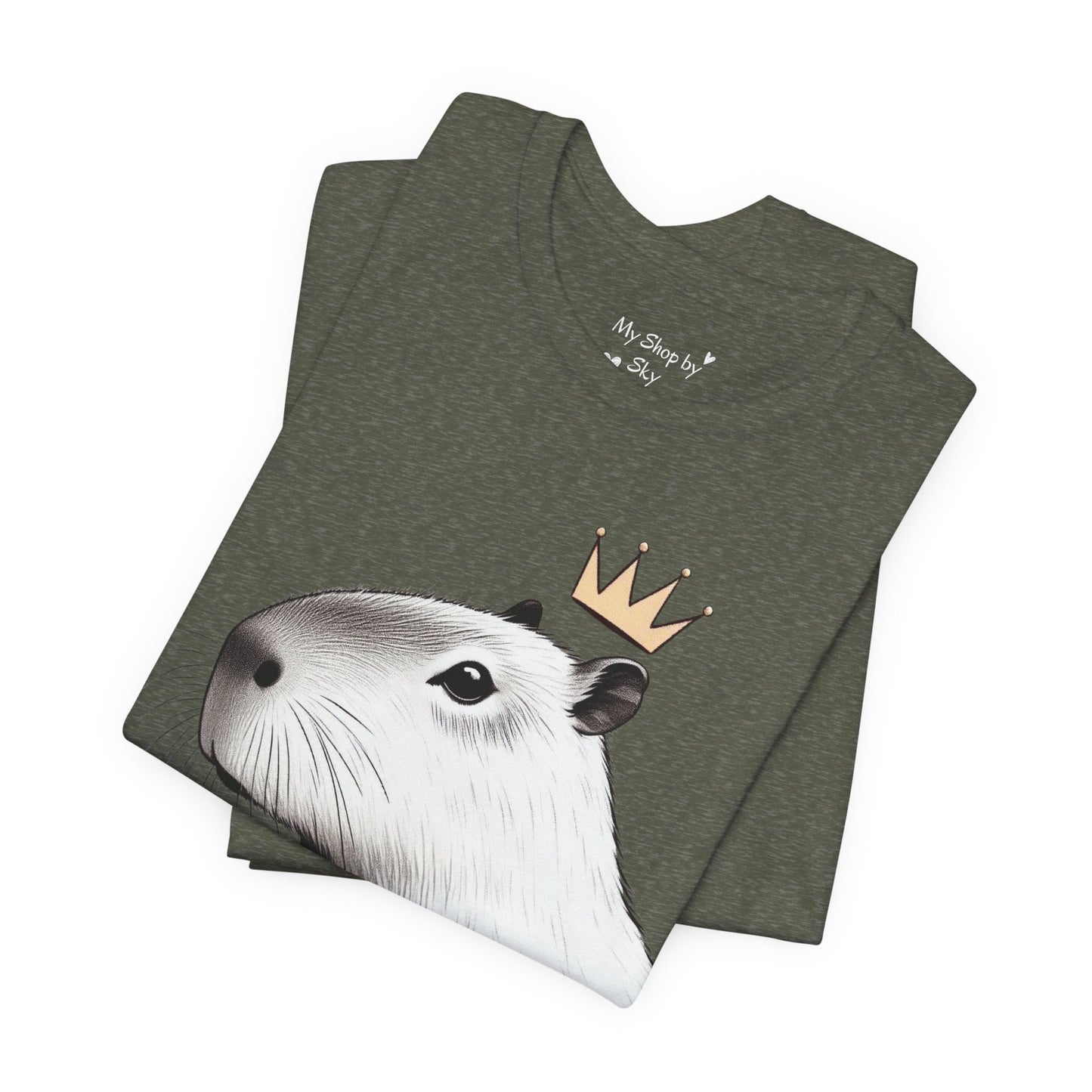 Black and White Capybara Crown Tee