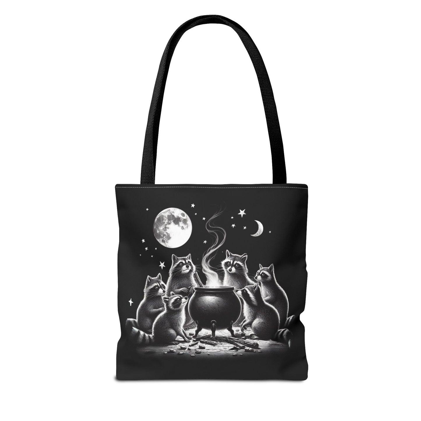 Cauldron Night Raccoons Tote Bag