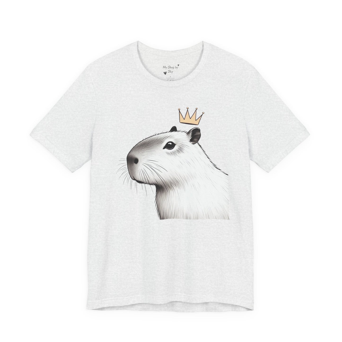 Black and White Capybara Crown Tee