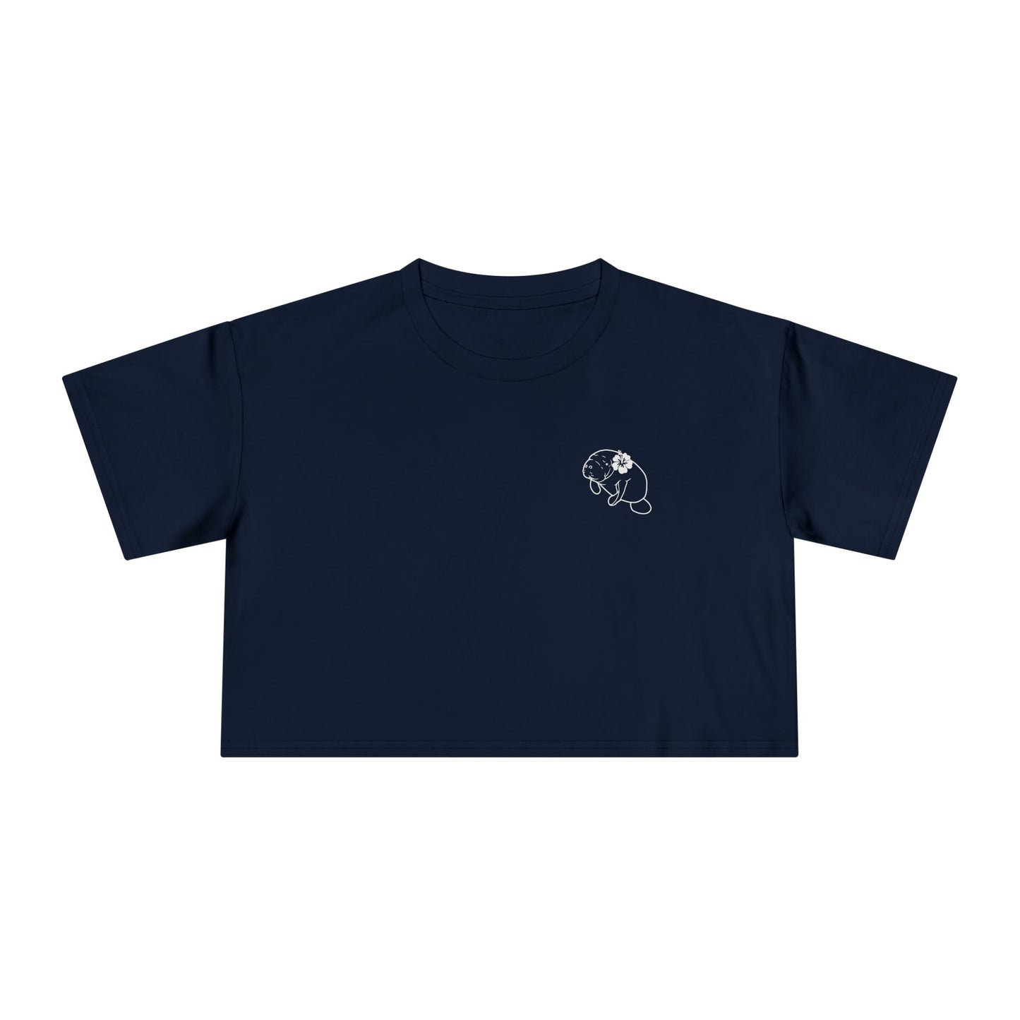 Women's Manatee Hibiscus Crop Tee