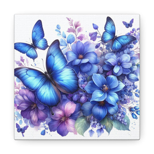 Blue and Purple Butterfly Painting Print