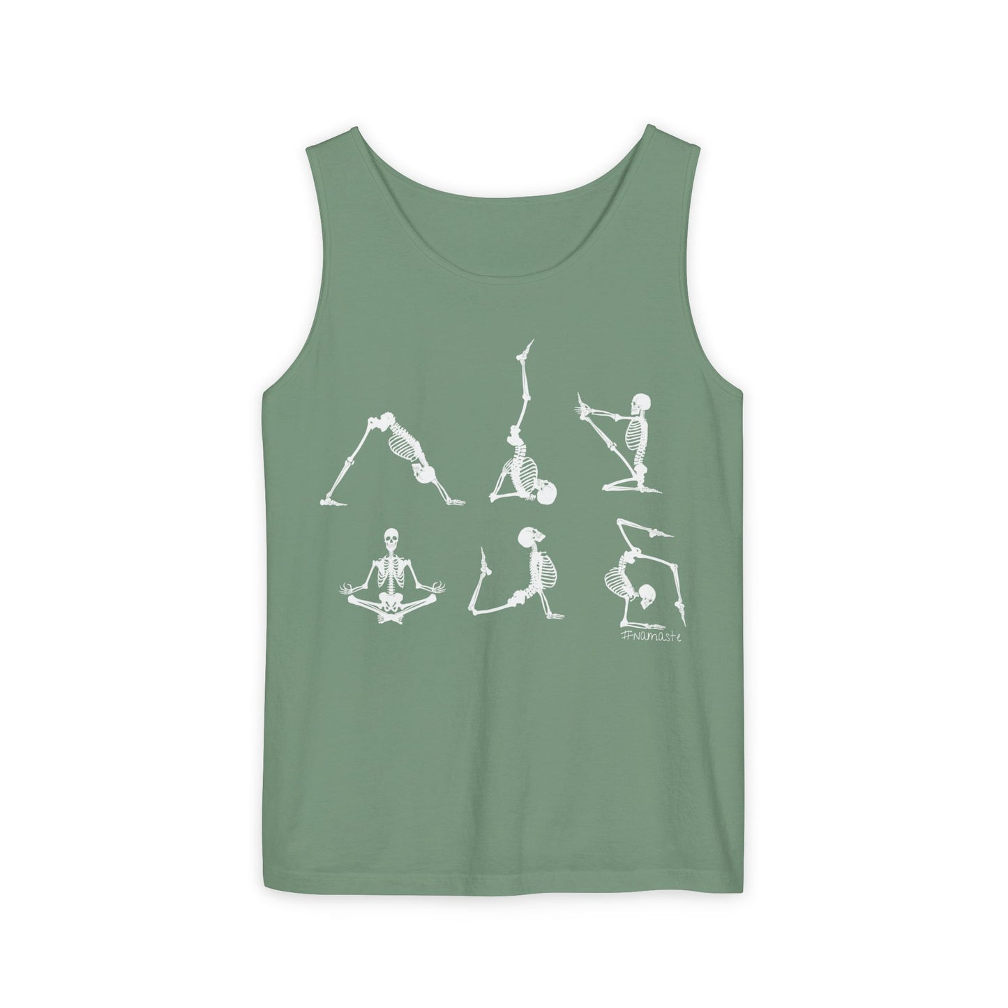 Skeleton Yoga Deign Tank Top - Unisex Garment-Dyed