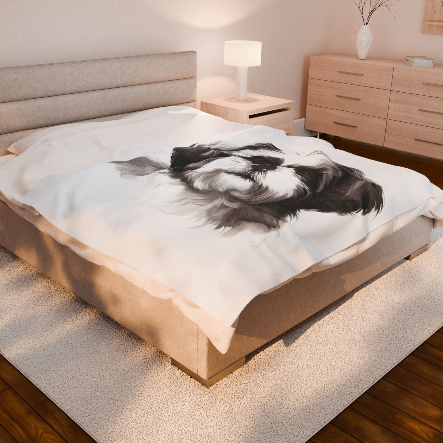 Shih Tzu Velveteen Plush Blanket — Soft Cozy Dog-Lover Throw