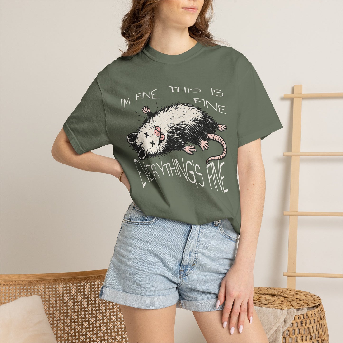 Funny Opossum Shirt “I’m Fine This Is Fine Everything’s Fine”