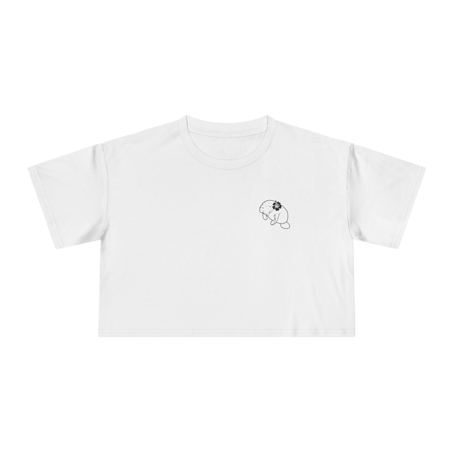 Women's Manatee Hibiscus Crop Tee