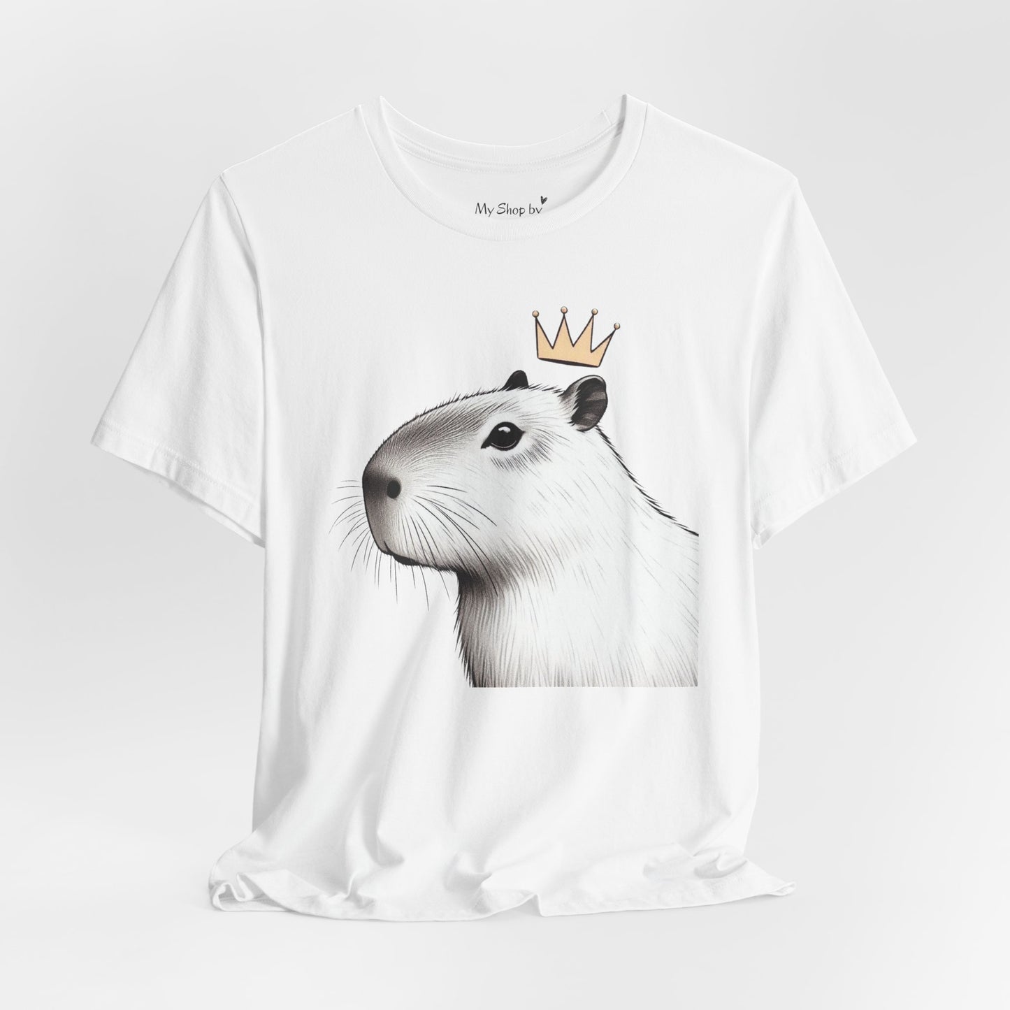 Black and White Capybara Crown Tee