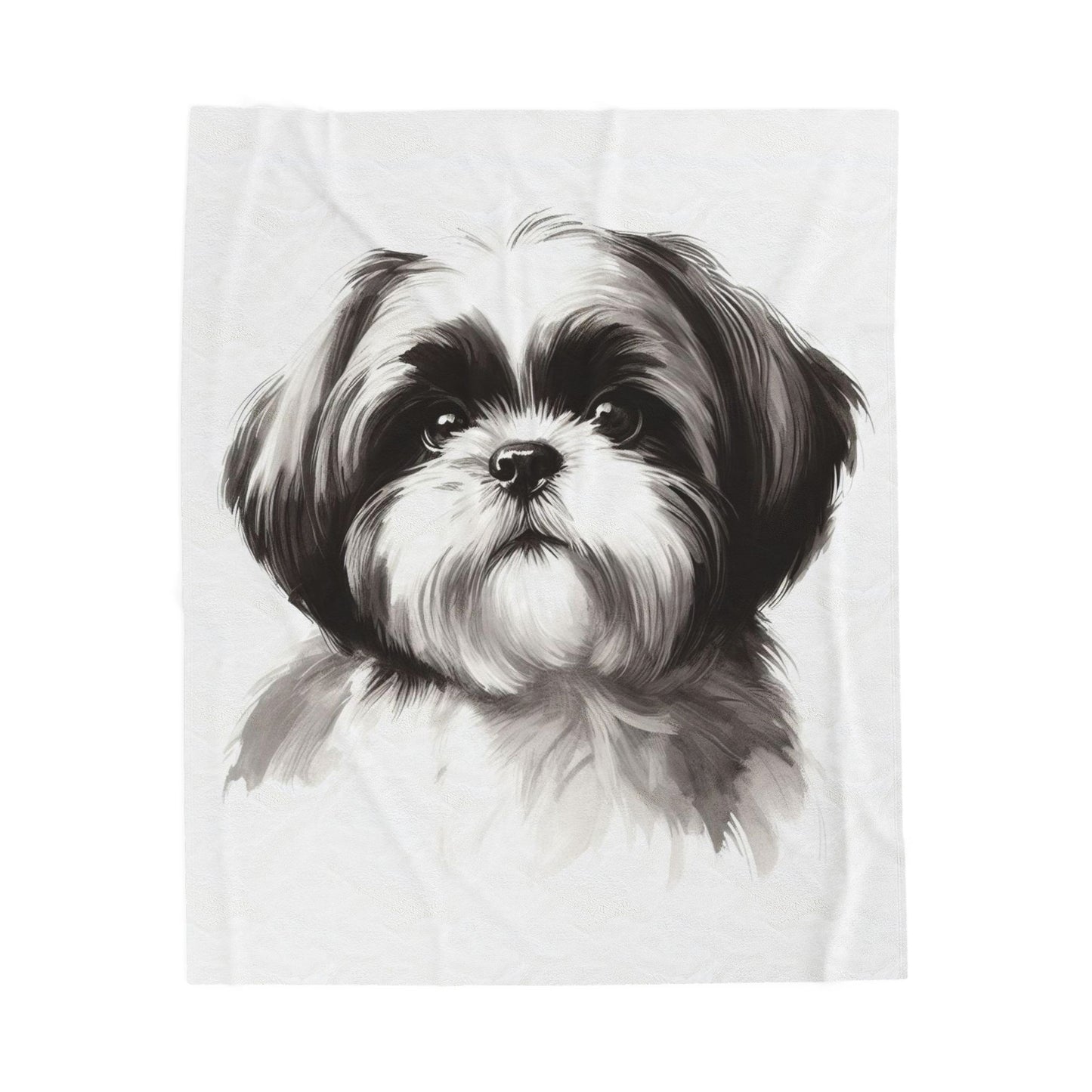 Shih Tzu Velveteen Plush Blanket — Soft Cozy Dog-Lover Throw