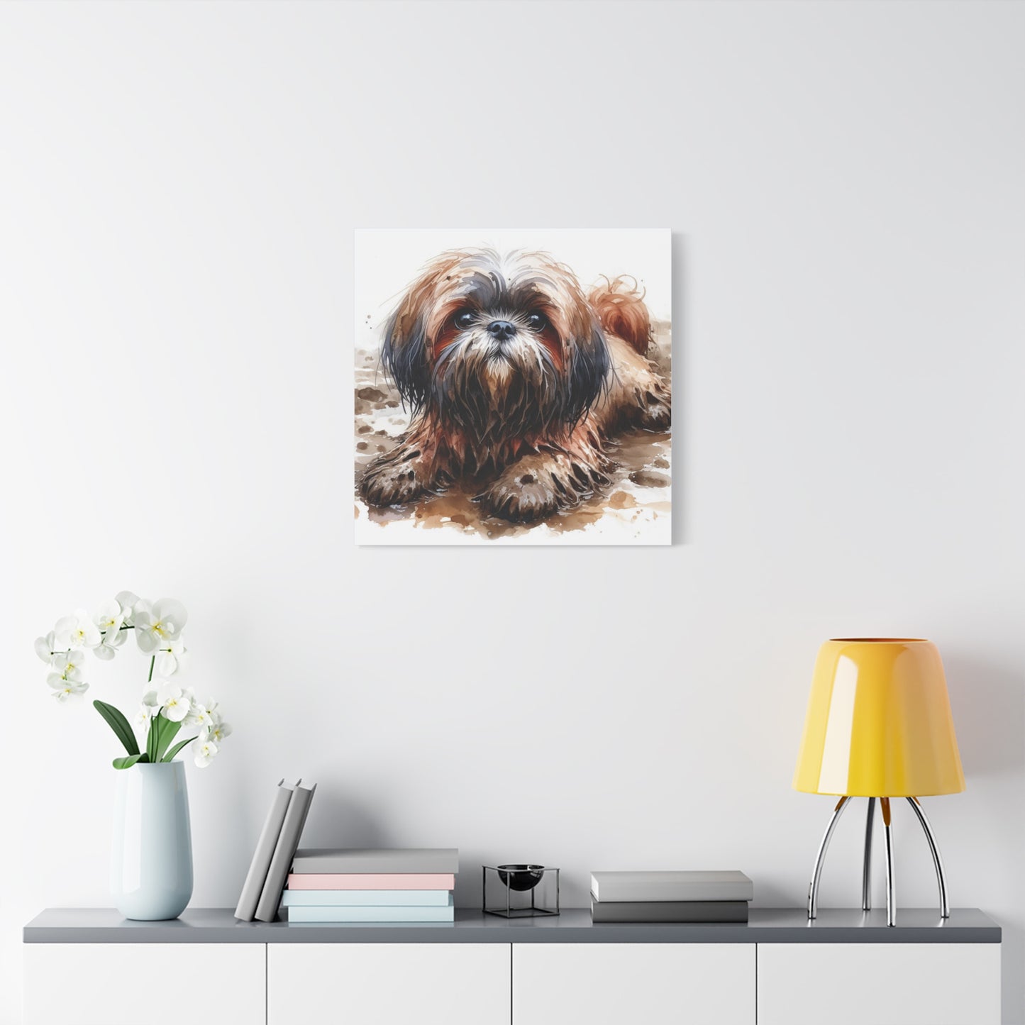 Canvas Print - Muddy Shih Tzu Watercolor Print