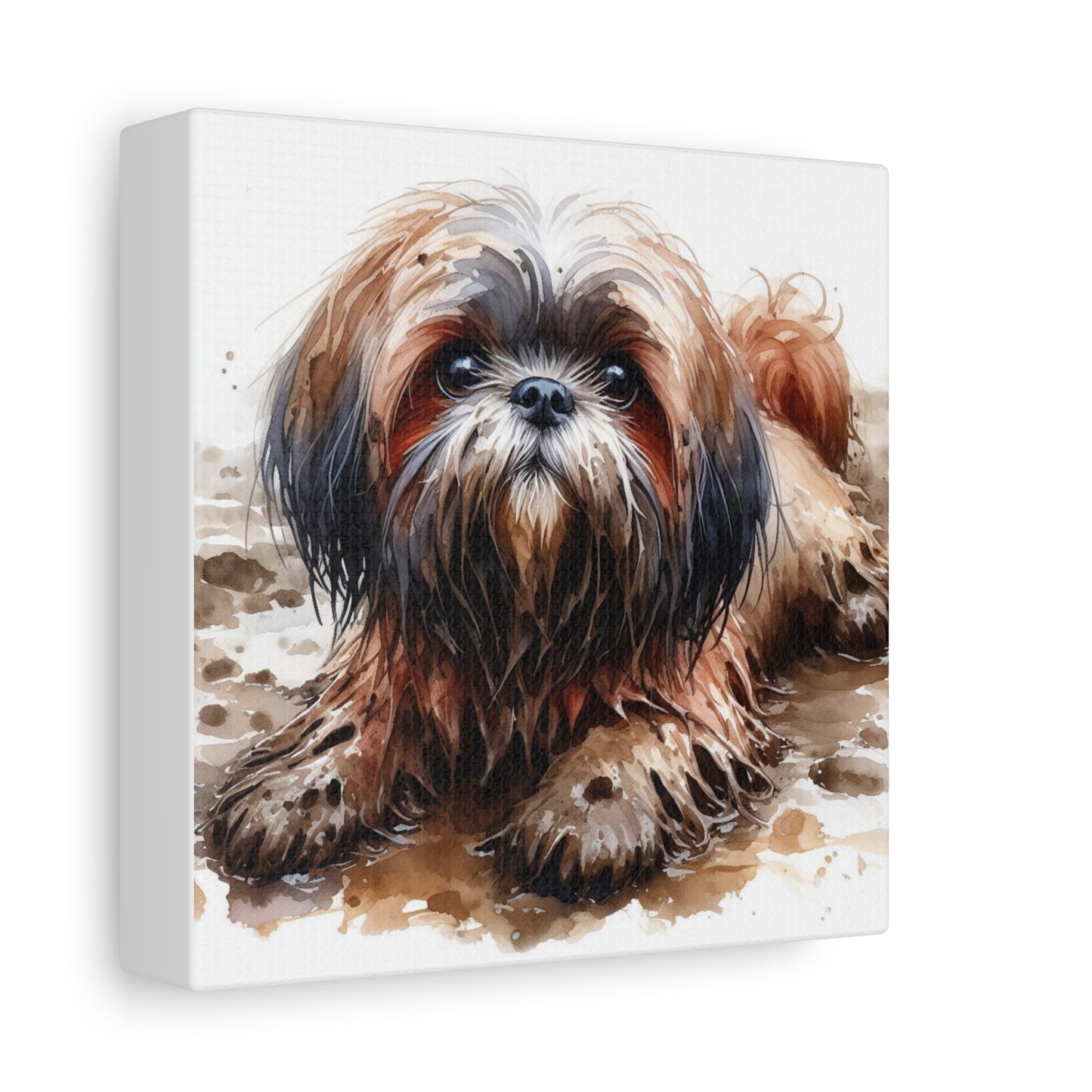Canvas Print - Muddy Shih Tzu Watercolor Print