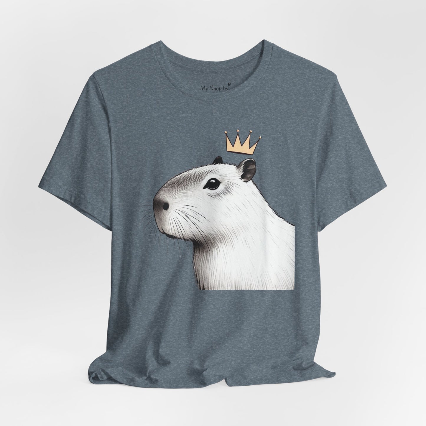 Black and White Capybara Crown Tee