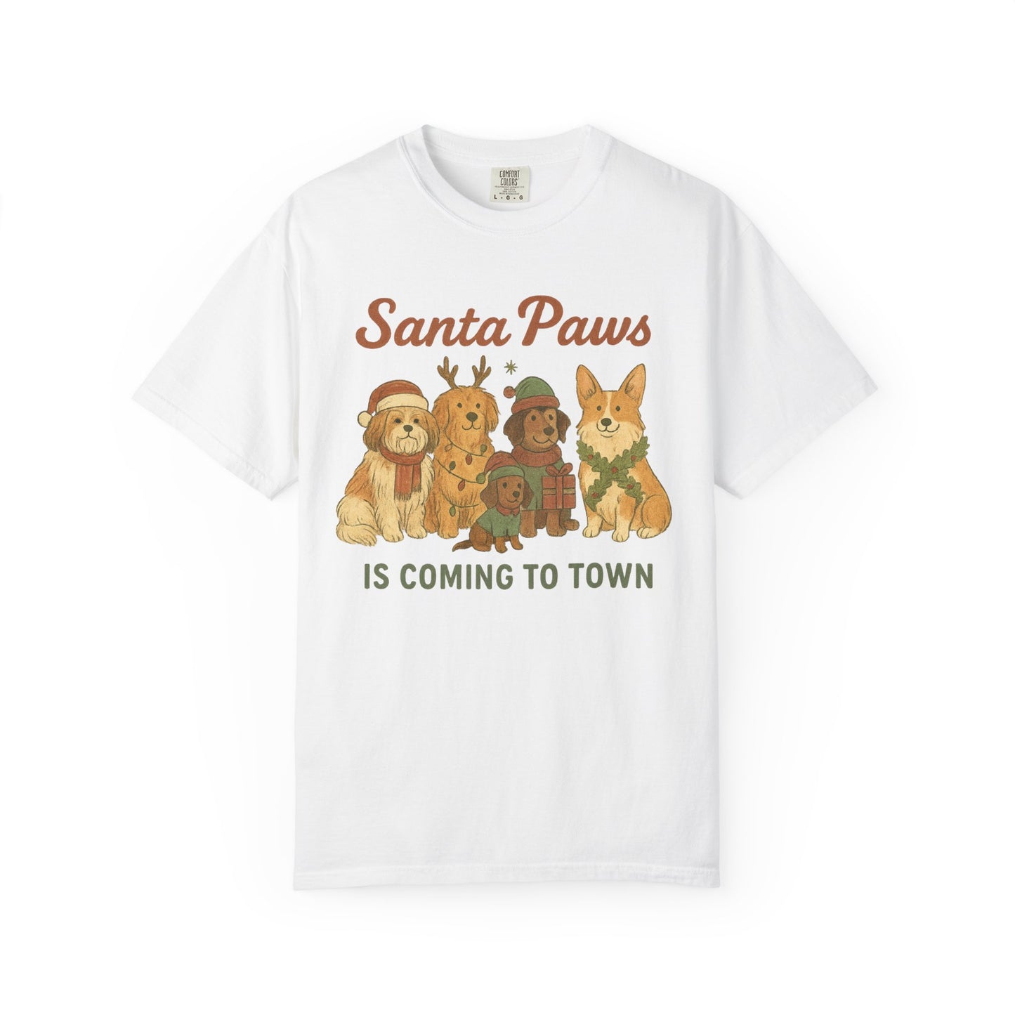 Dog Christmas T-shirt - Santa Paws is Coming to Town