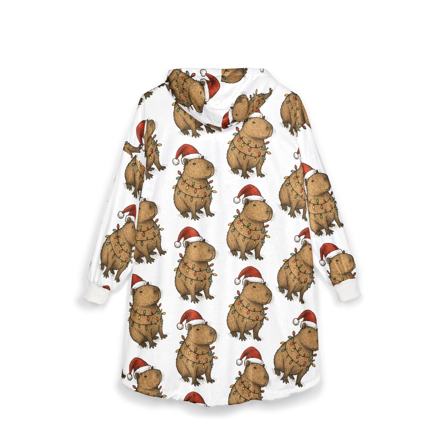 Christmas Capybara Hooded Blanket