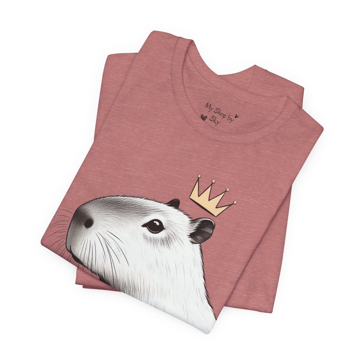 Black and White Capybara Crown Tee