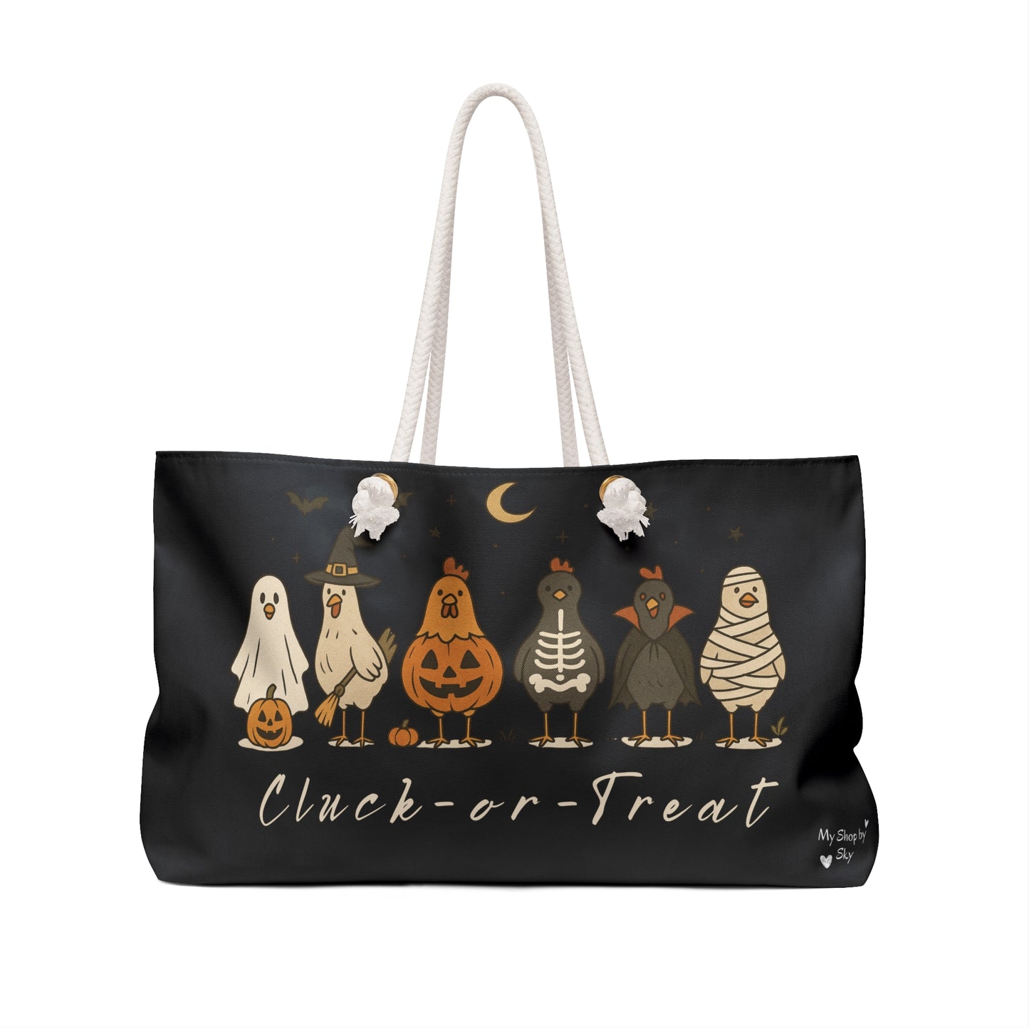 Halloween Chicken Weekender Bag - 'Cluck or Treat' Design