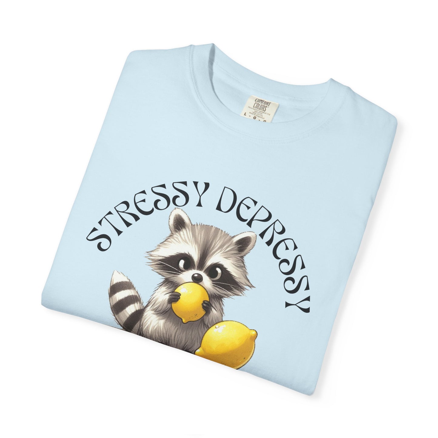 Raccoon Lemon Unisex T-shirt - Stressy Depressy Lemon Zesty