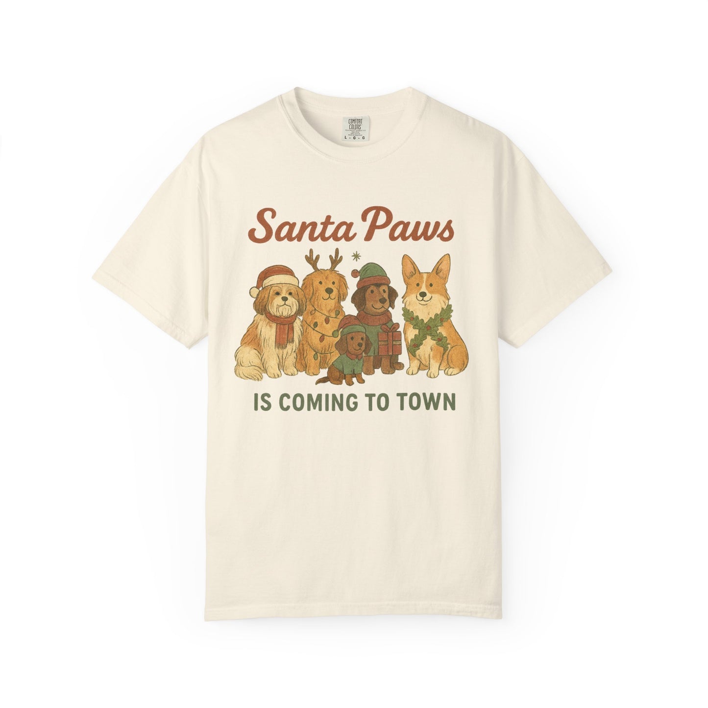 Dog Christmas T-shirt - Santa Paws is Coming to Town