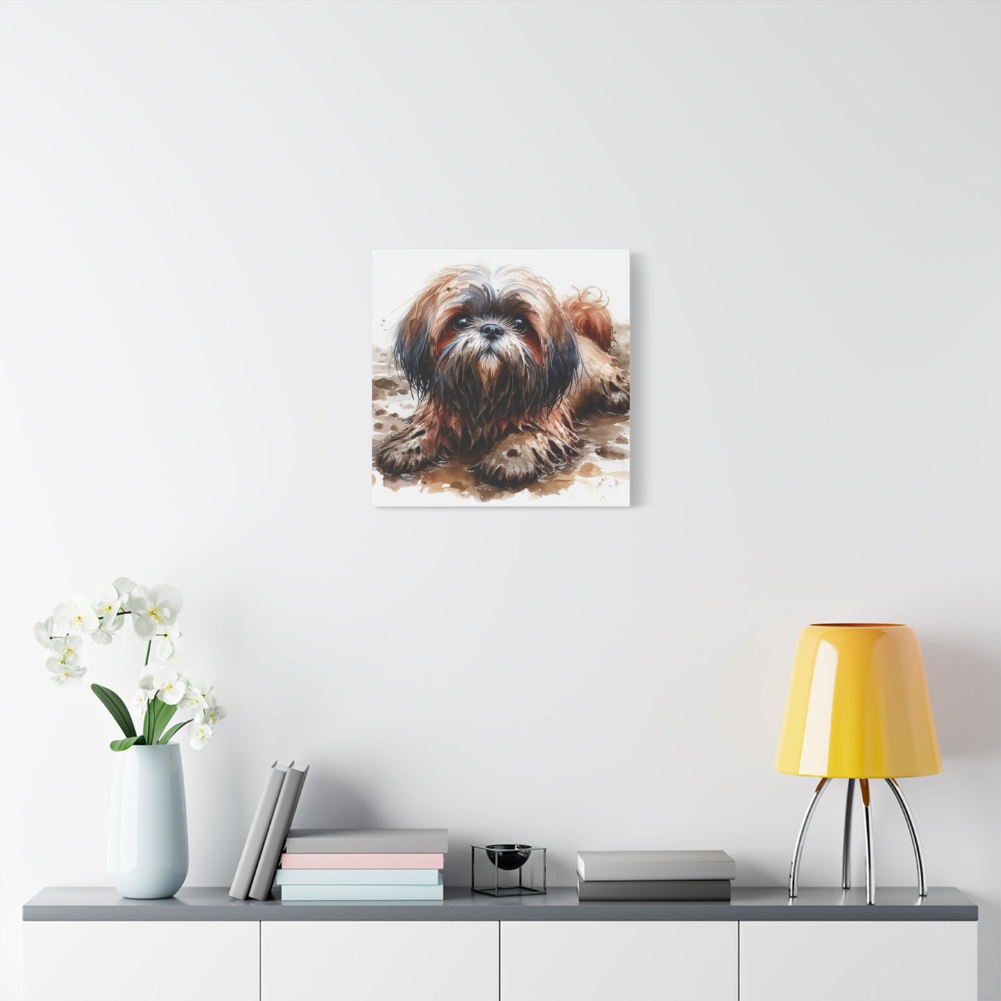 Canvas Print - Muddy Shih Tzu Watercolor Print