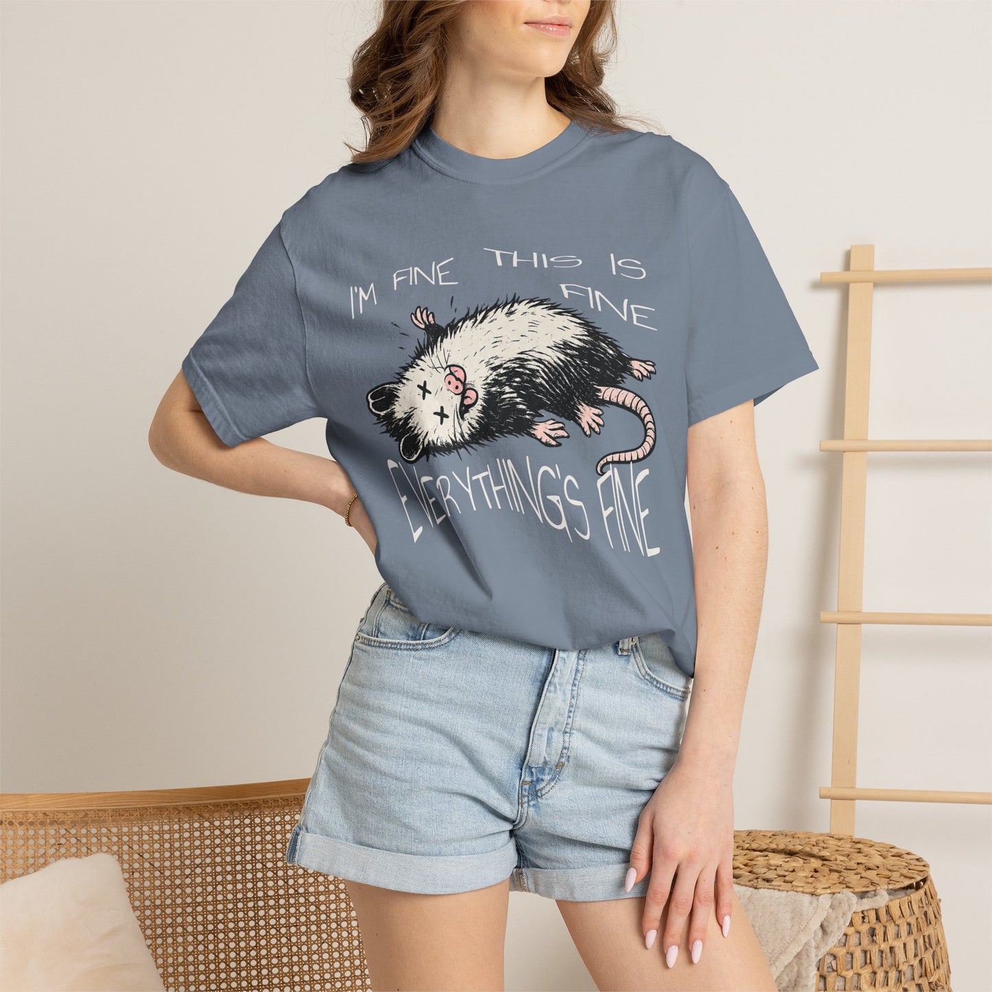 Funny Opossum Shirt “I’m Fine This Is Fine Everything’s Fine”