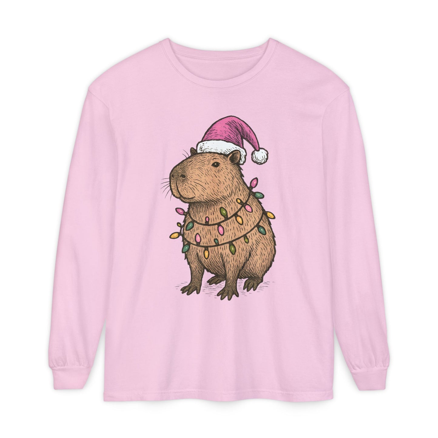 Christmas Capybara Long Sleeve Tee - Unisex T-Shirt
