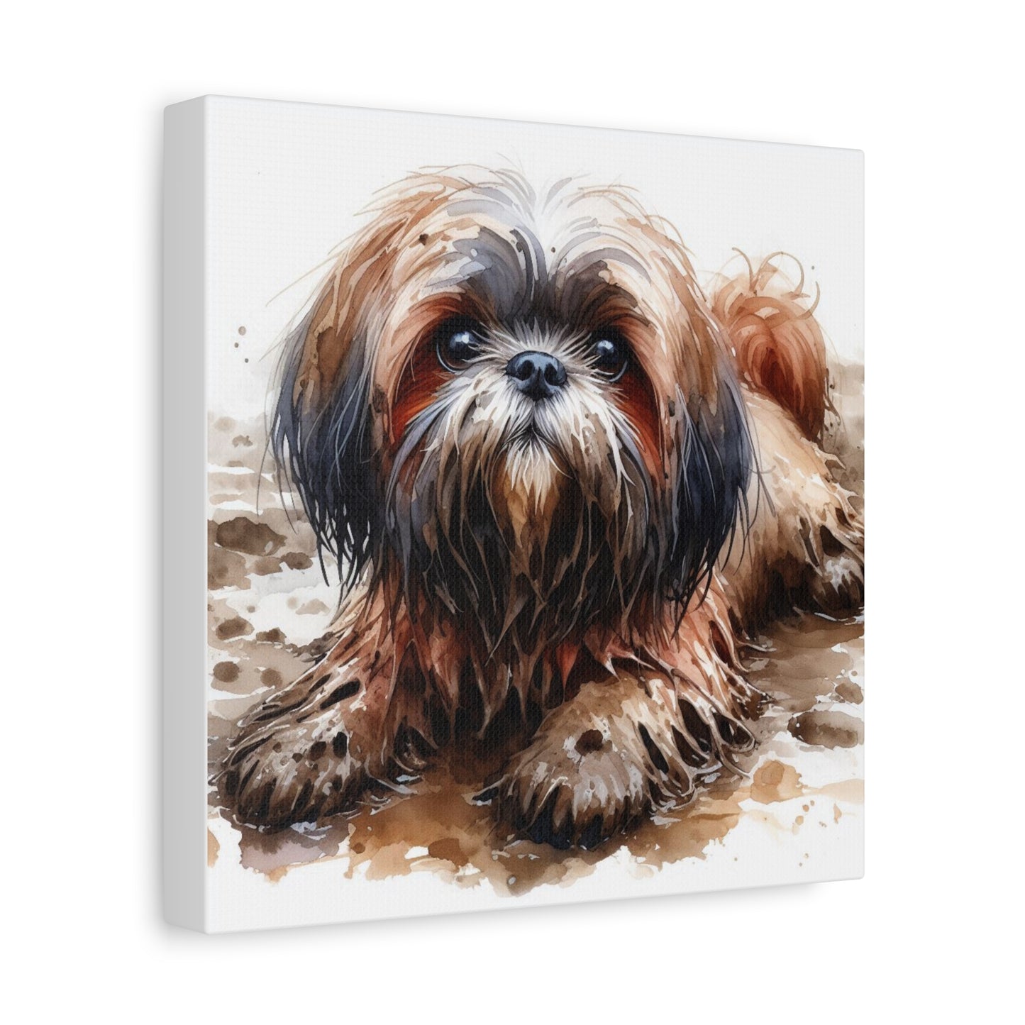 Canvas Print - Muddy Shih Tzu Watercolor Print