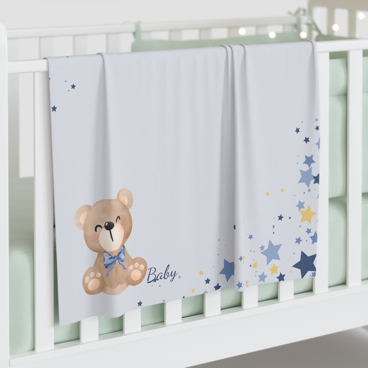 Personalized Teddy Bear Baby Blanket