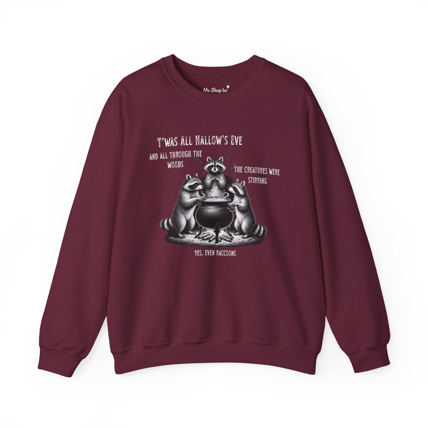 Raccoon Cauldron Halloween Sweatshirt