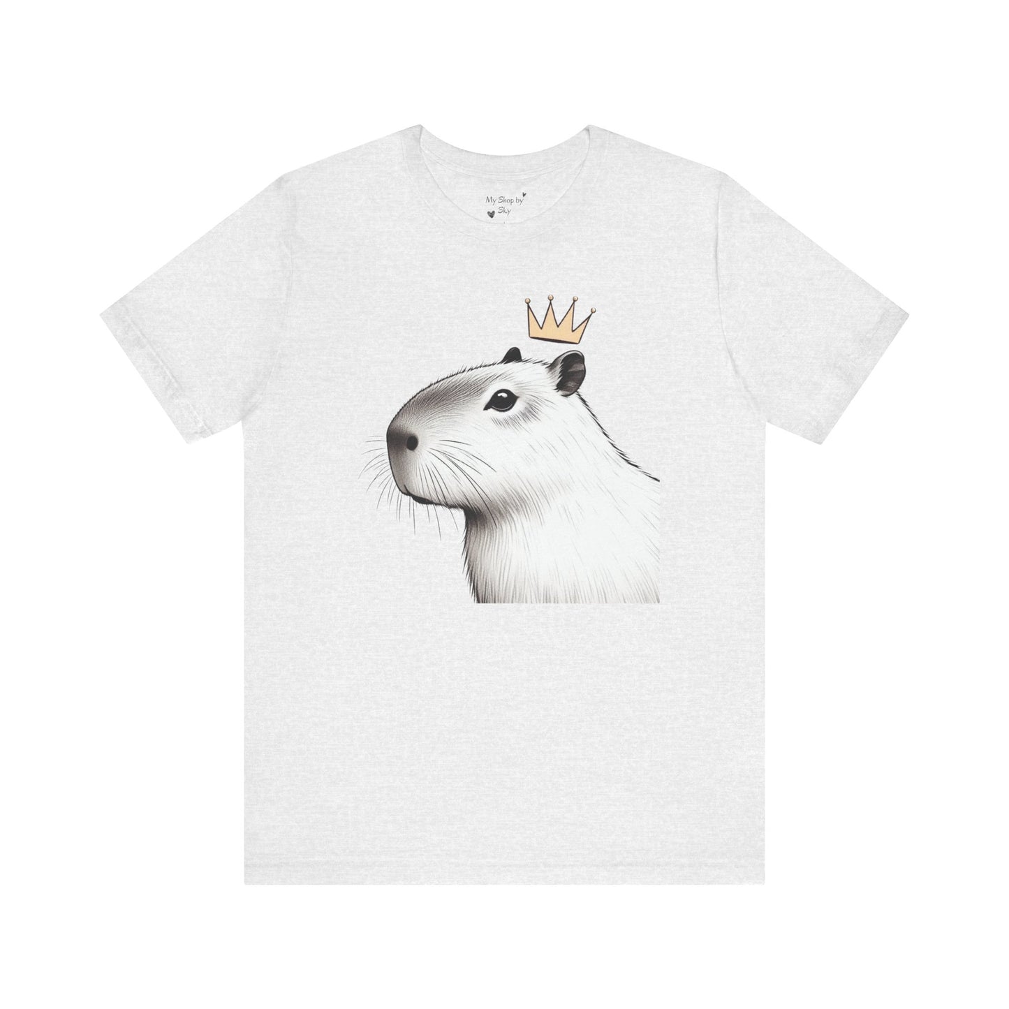 Black and White Capybara Crown Tee
