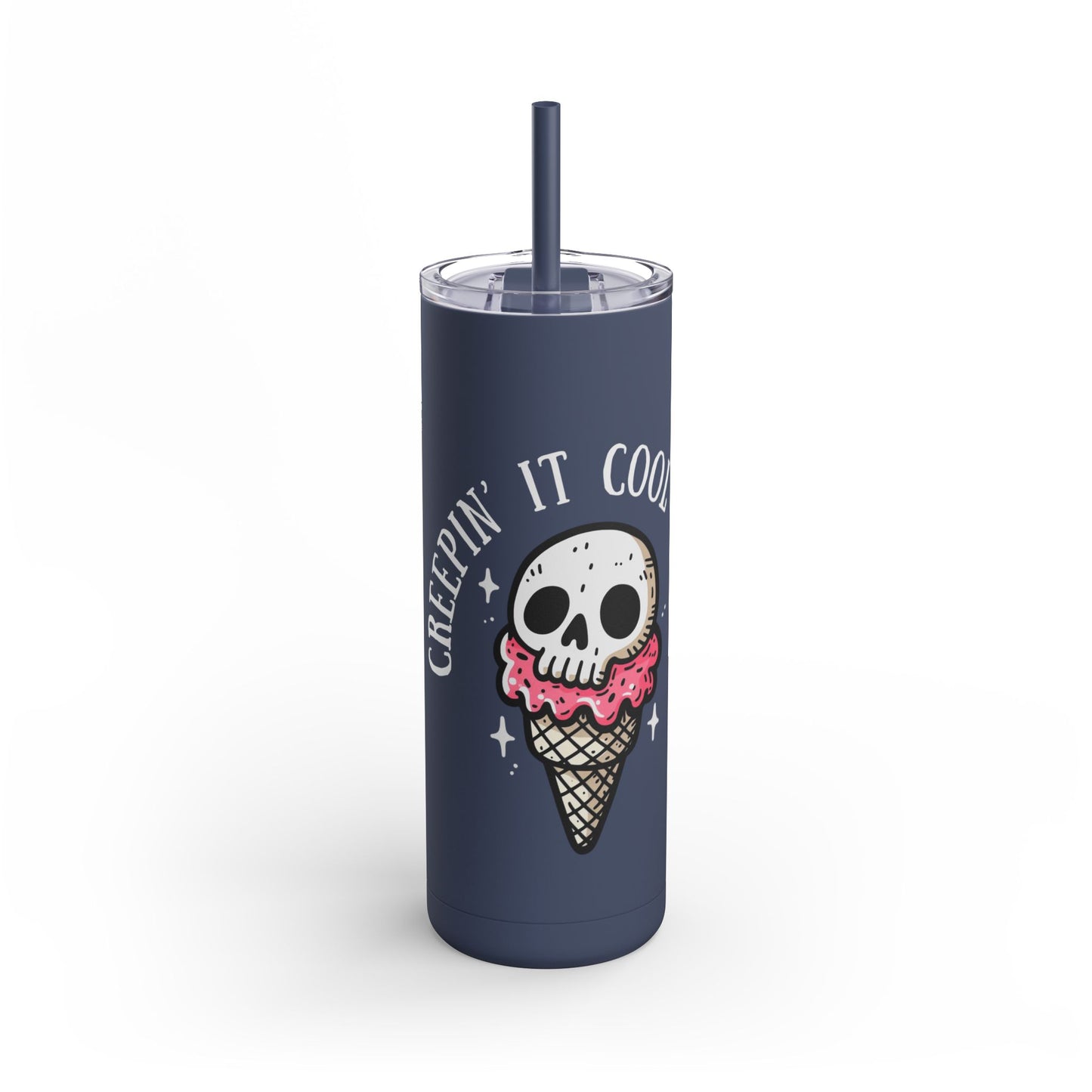 Tumbler Cup - Ice Cream Skeleton-  20oz Skinny Matte