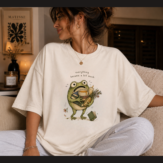 Overstimulated Frog Shirt - everything became a bit much