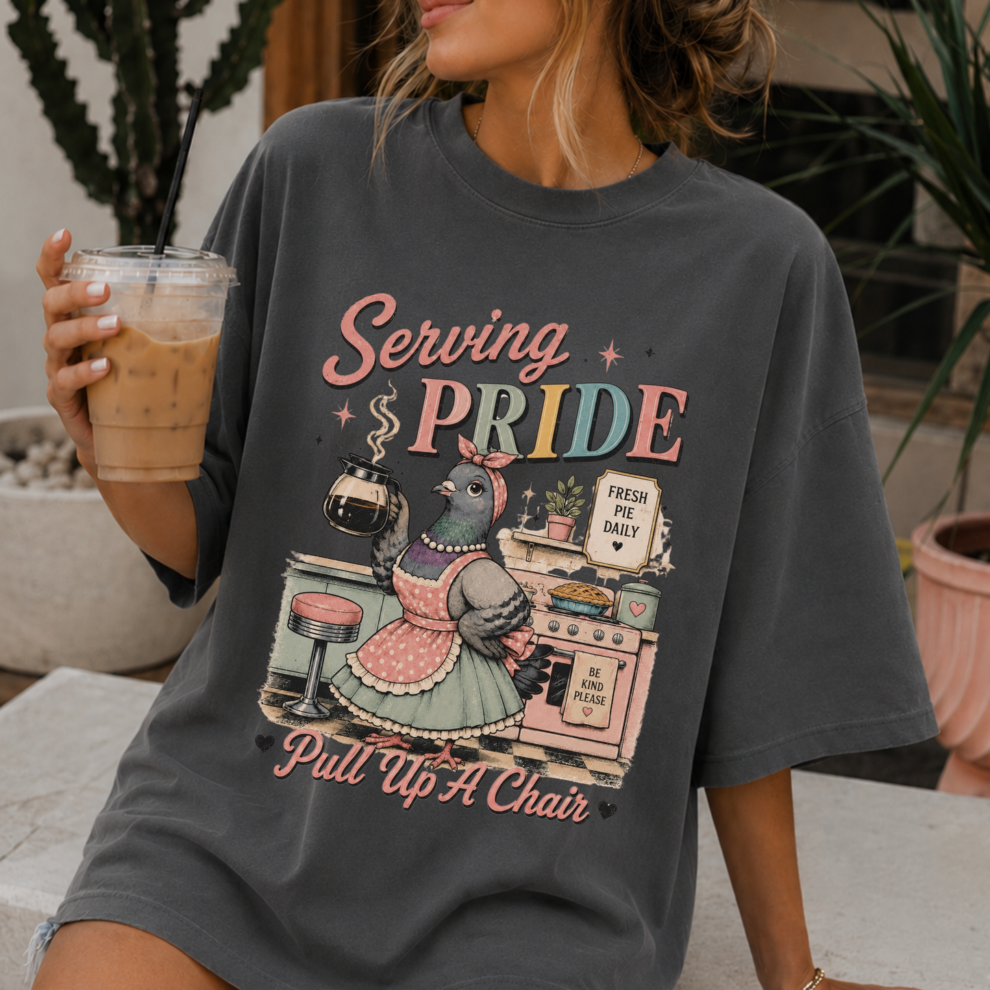 Vintage Housewife Pigeon Shirt